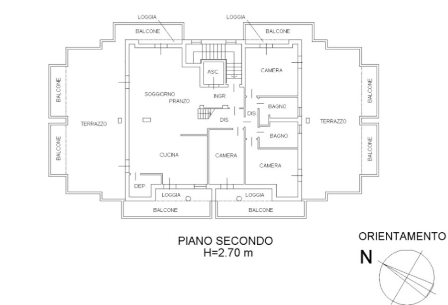 Planimetria di Super attico panoramico con 170 m² di terrazzi, mansarda e garage a Cerasolo