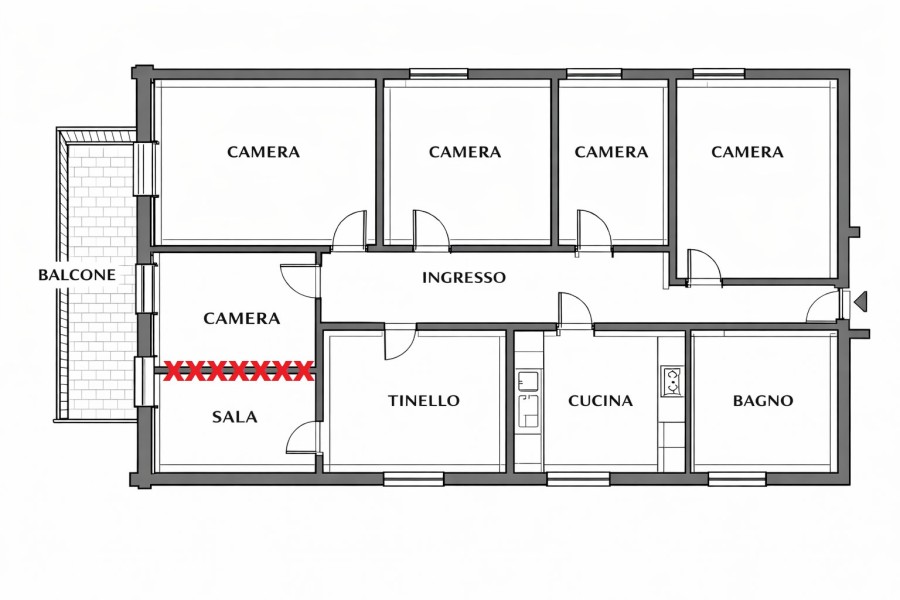 Planimetria di Ampio appartamento di 126 m² con balcone vista mare su Viale Regina Margherita