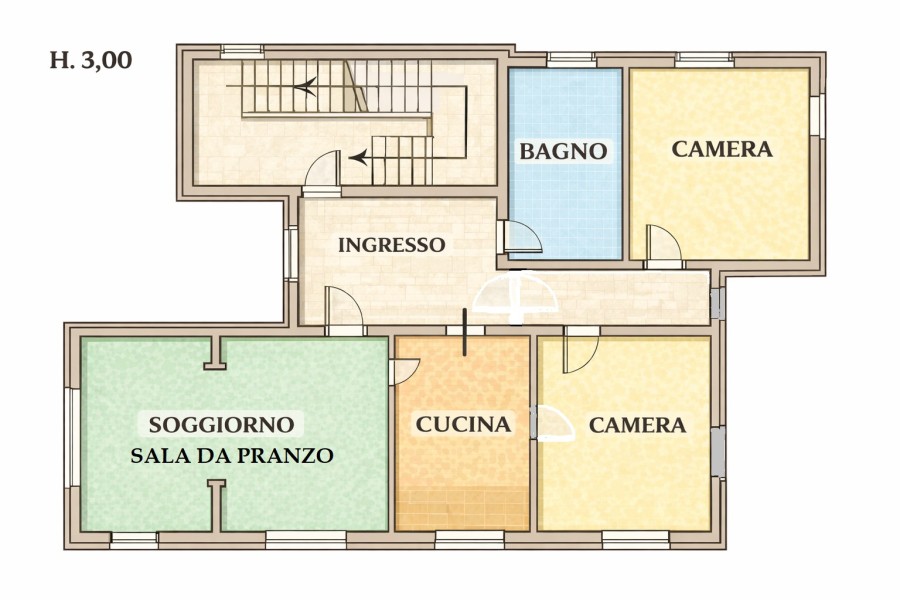 Planimetria di Trilocale di 91 m² con cantina a pochi passi dal mare, già a reddito